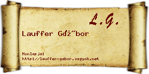 Lauffer Gábor névjegykártya